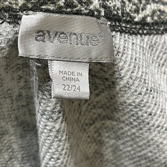 Set of 2 Avenue Tunic Top Waffle V-Neck Long Sleeve Size 22/24 Blue Green Gray - Picture 6 of 10